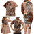 Vintage Hammerhead Shark Valentine Day Family Matching Long Sleeve Bodycon Dress and Hawaiian Shirt Pasifika Sataoa Pattern - Brown Beige Tan LT9 - Polynesian Pride