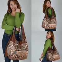 Vintage Hammerhead Shark Valentine Day Grocery Bag Pasifika Sataoa Pattern - Brown Beige Tan LT9 - Polynesian Pride