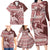 Vintage Hammerhead Shark Valentine Day Family Matching Long Sleeve Bodycon Dress and Hawaiian Shirt Pasifika Sataoa Pattern - Cherry LT9 - Polynesian Pride