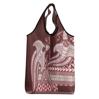 Vintage Hammerhead Shark Valentine Day Grocery Bag Pasifika Sataoa Pattern - Cherry LT9 - Polynesian Pride