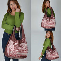 Vintage Hammerhead Shark Valentine Day Grocery Bag Pasifika Sataoa Pattern - Cherry LT9 - Polynesian Pride