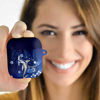 Personalized Hawaiian Maori Hammerhead Shark AirPods Case Polu Plumeria LT9 - Polynesian Pride
