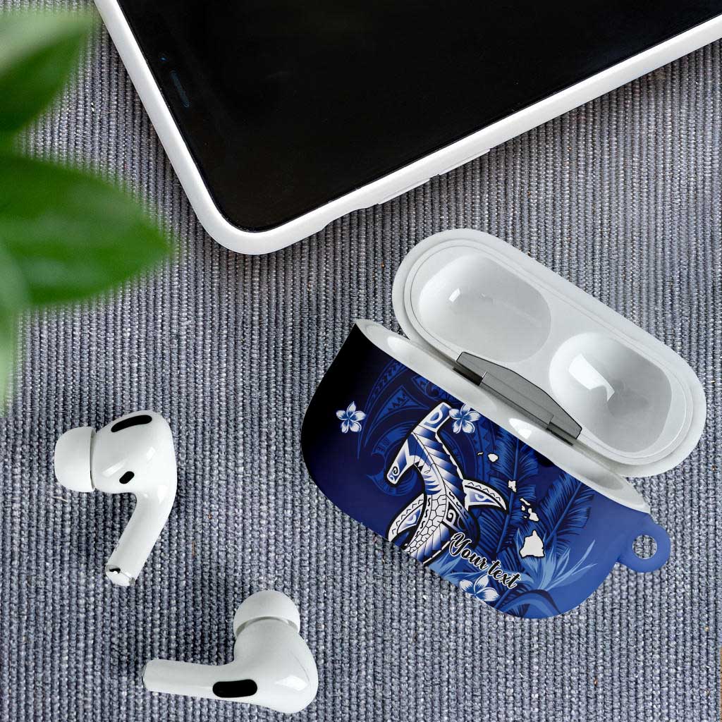 Personalized Hawaiian Maori Hammerhead Shark AirPods Case Polu Plumeria LT9 - Polynesian Pride