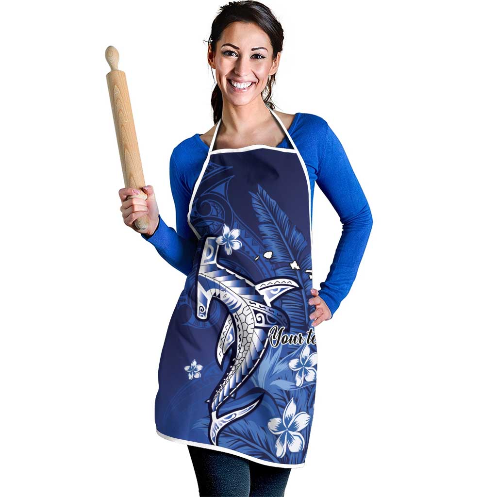 Personalized Hawaiian Maori Hammerhead Shark Apron Polu Plumeria LT9 - Polynesian Pride