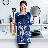 Personalized Hawaiian Maori Hammerhead Shark Apron Polu Plumeria LT9 - Polynesian Pride
