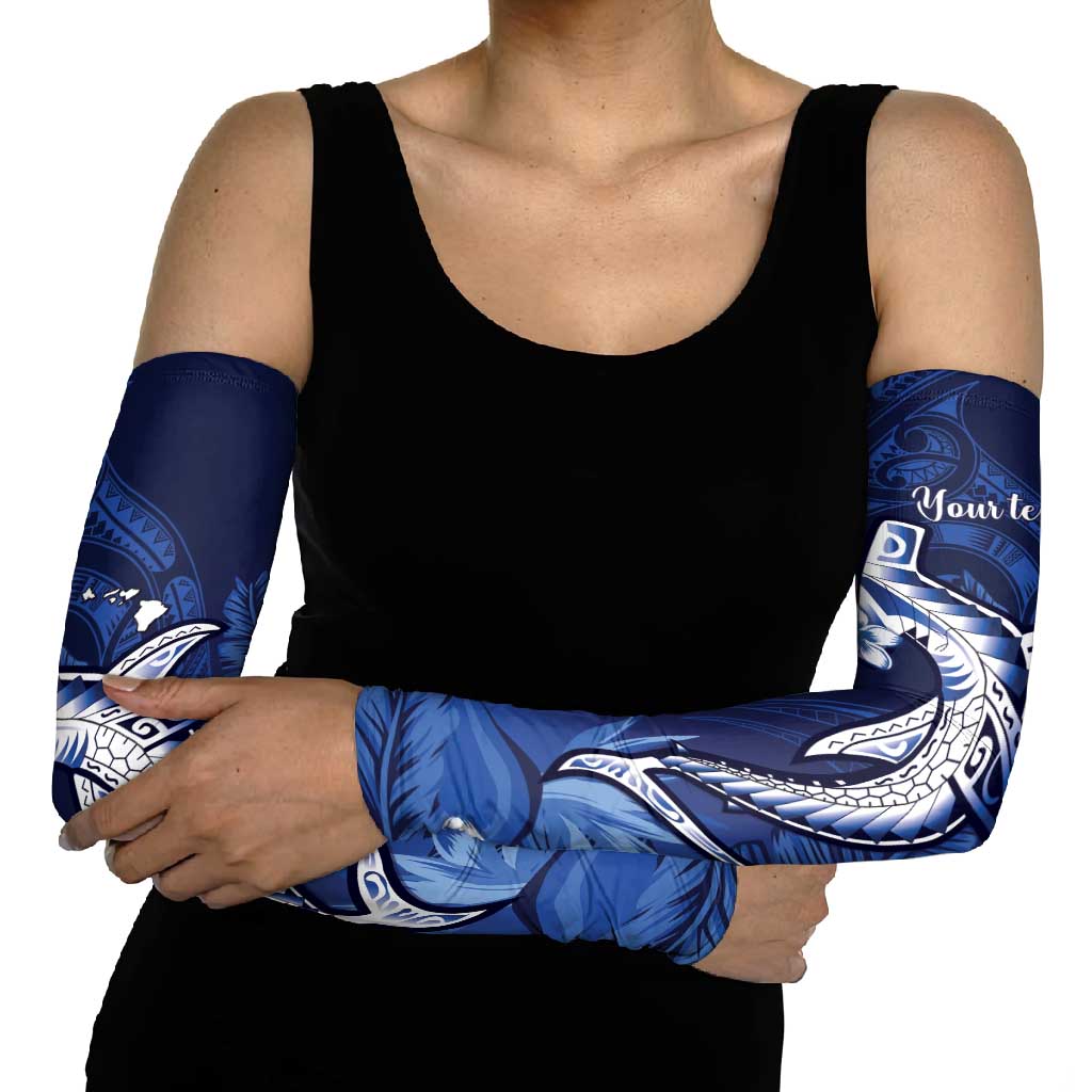 Personalized Hawaiian Maori Hammerhead Shark Arm Sleeves Polu Plumeria LT9 - Polynesian Pride