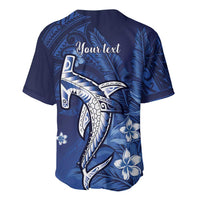 Personalized Hawaiian Maori Hammerhead Shark Baseball Jersey Polu Plumeria LT9 - Polynesian Pride