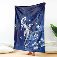 Personalized Hawaiian Maori Hammerhead Shark Blanket Polu Plumeria LT9 - Polynesian Pride