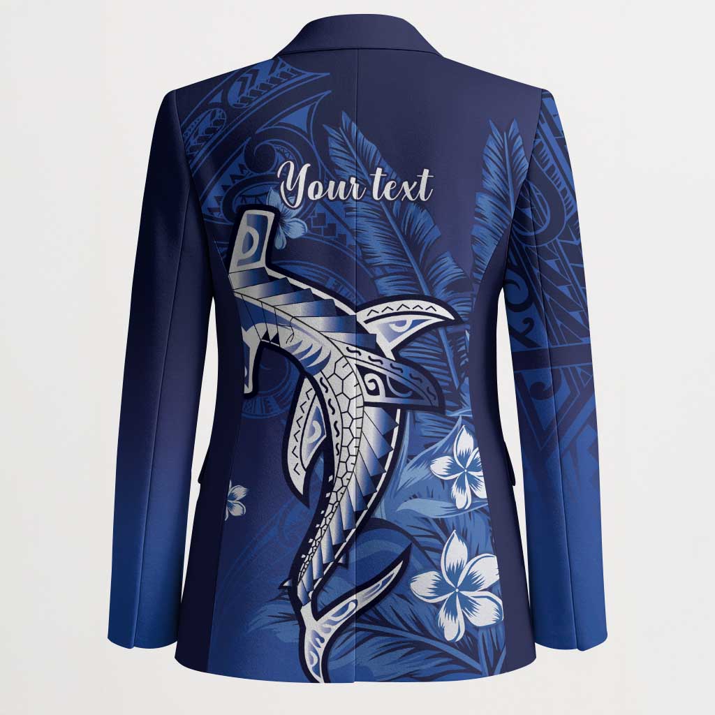 Personalized Hawaiian Maori Hammerhead Shark Blazer Polu Plumeria LT9 - Polynesian Pride