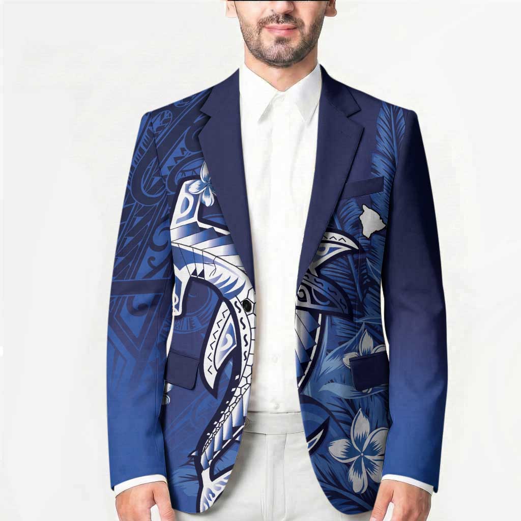Personalized Hawaiian Maori Hammerhead Shark Blazer Polu Plumeria LT9 - Polynesian Pride