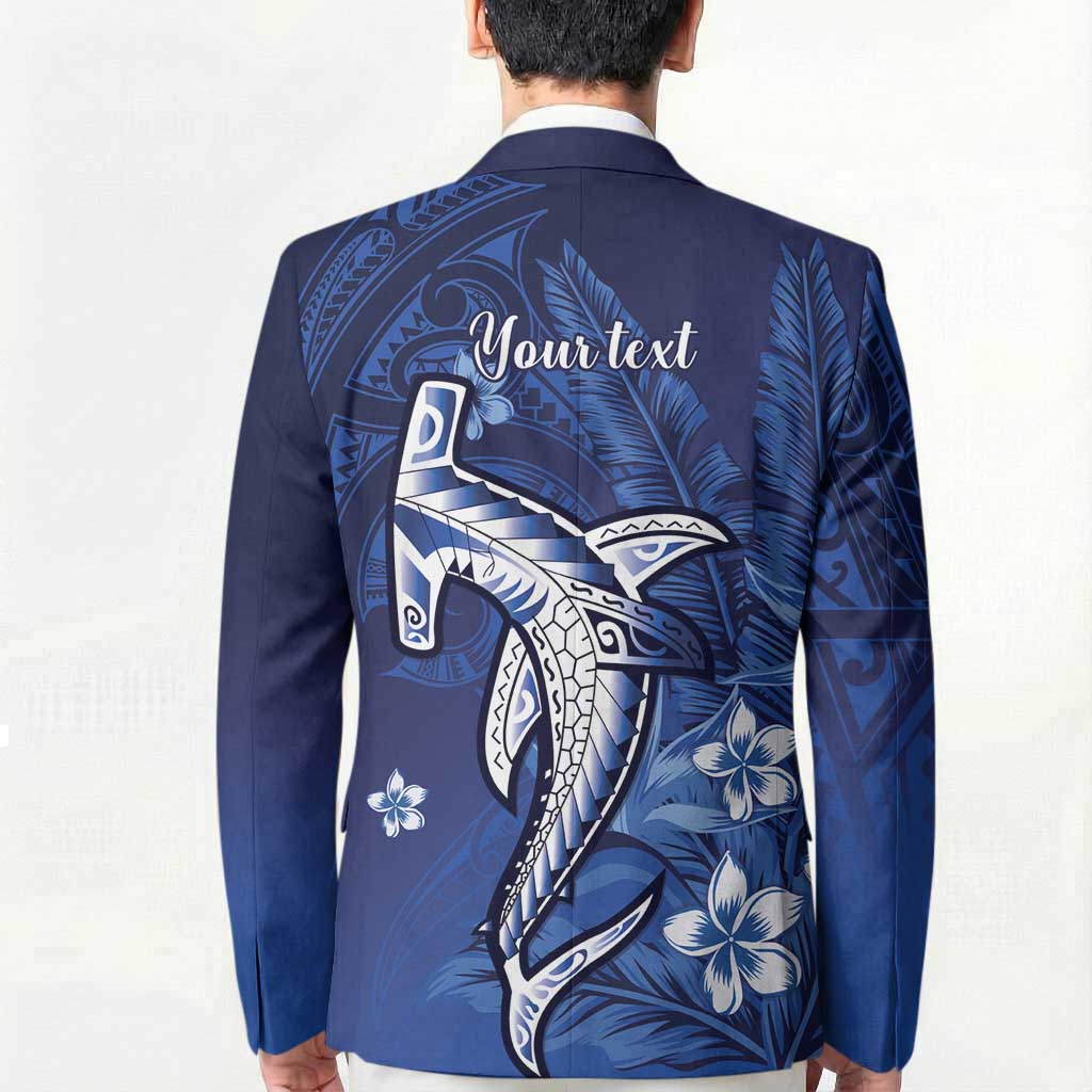 Personalized Hawaiian Maori Hammerhead Shark Blazer Polu Plumeria LT9 - Polynesian Pride