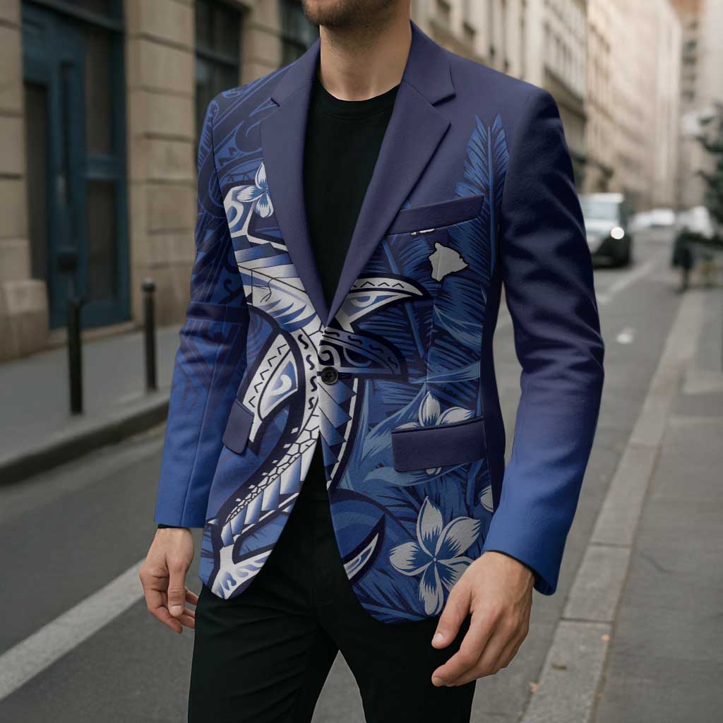 Personalized Hawaiian Maori Hammerhead Shark Blazer Polu Plumeria LT9 - Polynesian Pride