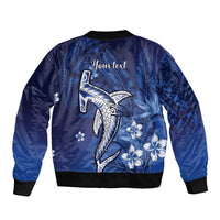 Personalized Hawaiian Maori Hammerhead Shark Bomber Jacket Polu Plumeria LT9 - Polynesian Pride