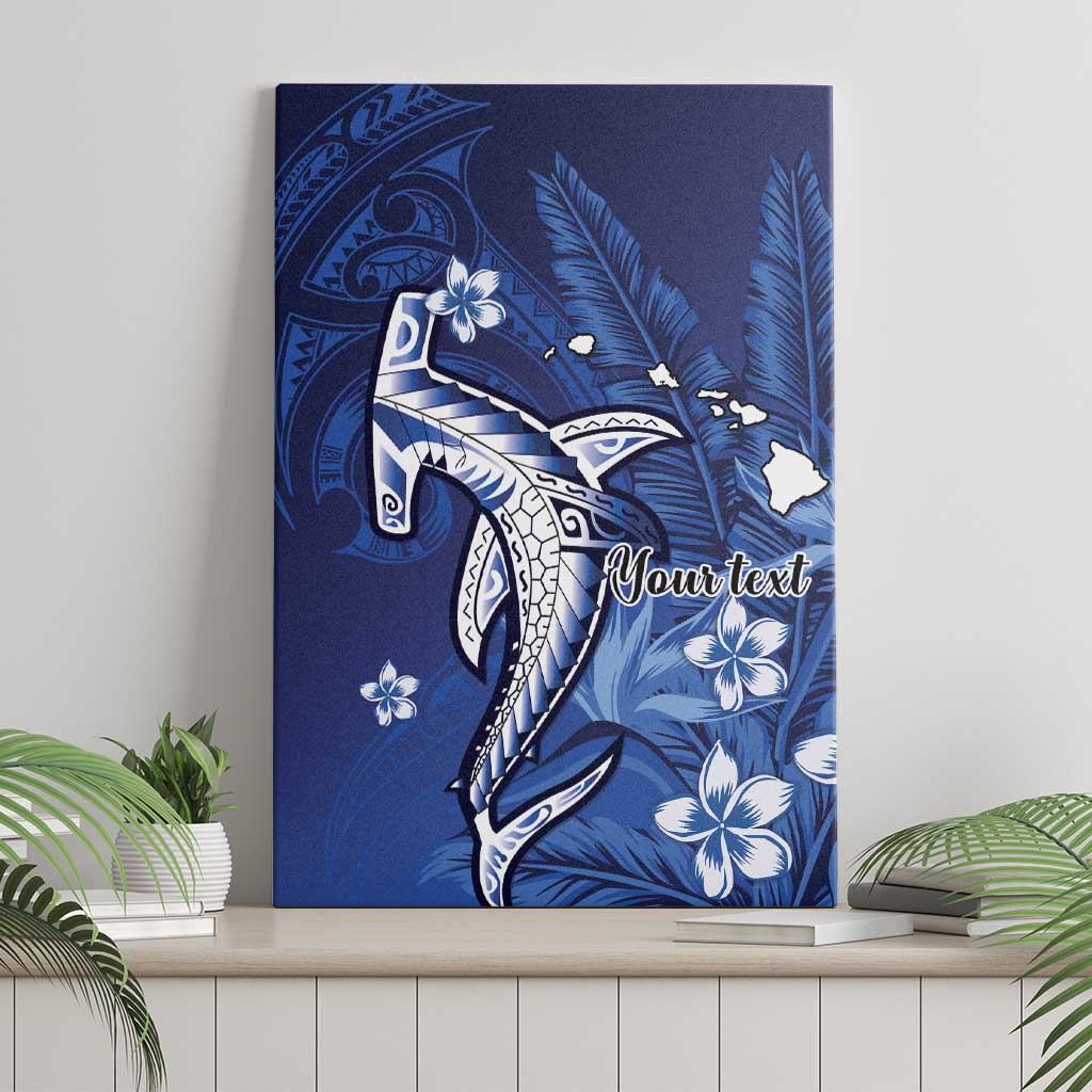 Personalized Hawaiian Maori Hammerhead Shark Canvas Wall Art Polu Plumeria LT9 - Polynesian Pride