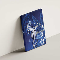 Personalized Hawaiian Maori Hammerhead Shark Canvas Wall Art Polu Plumeria LT9 - Polynesian Pride