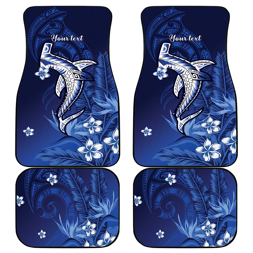 Personalized Hawaiian Maori Hammerhead Shark Car Mats Polu Plumeria LT9 - Polynesian Pride