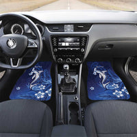 Personalized Hawaiian Maori Hammerhead Shark Car Mats Polu Plumeria LT9 Set 2pcs - Front Blue - Polynesian Pride
