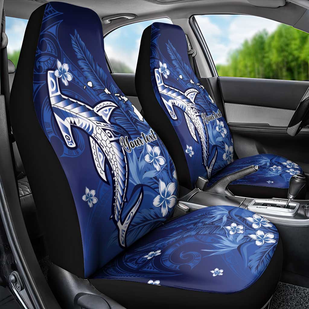 Personalized Hawaiian Maori Hammerhead Shark Car Seat Cover Polu Plumeria LT9 - Polynesian Pride