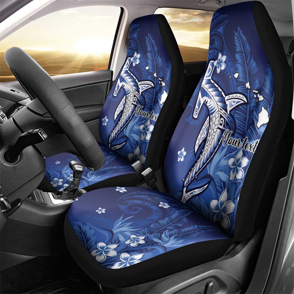 Personalized Hawaiian Maori Hammerhead Shark Car Seat Cover Polu Plumeria LT9 - Polynesian Pride