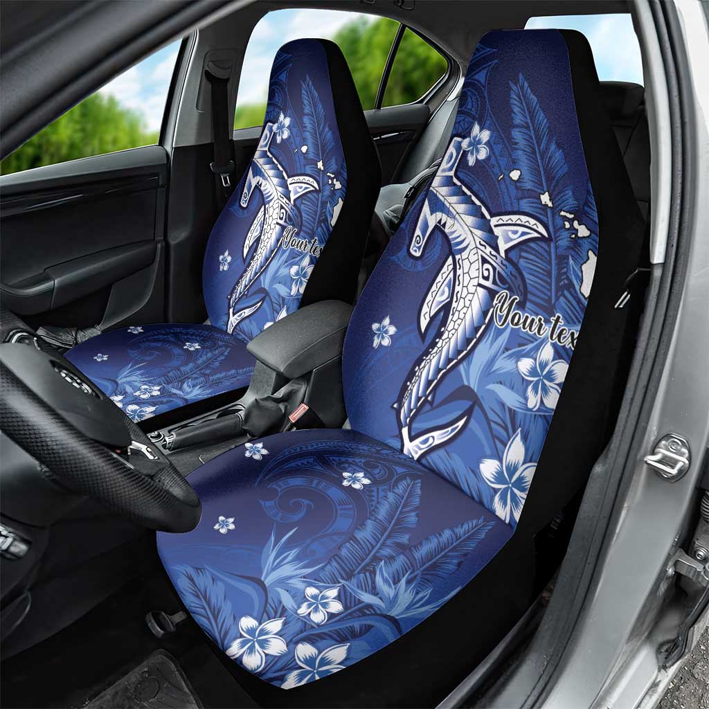 Personalized Hawaiian Maori Hammerhead Shark Car Seat Cover Polu Plumeria LT9 - Polynesian Pride