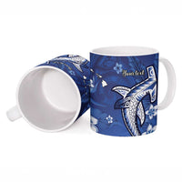 Personalized Hawaiian Maori Hammerhead Shark Ceramic Mug Polu Plumeria LT9 - Polynesian Pride