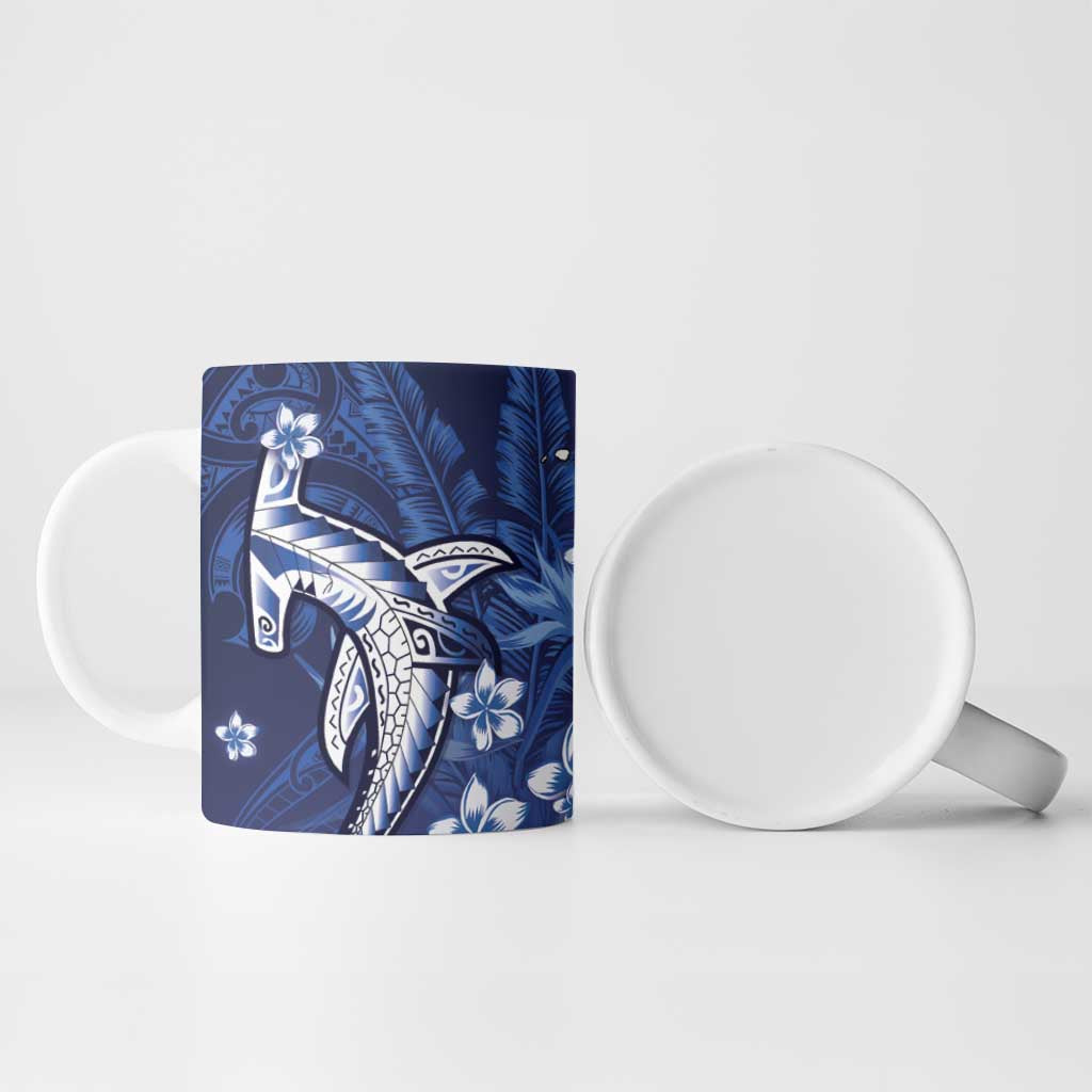 Personalized Hawaiian Maori Hammerhead Shark Ceramic Mug Polu Plumeria LT9 - Polynesian Pride