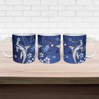 Personalized Hawaiian Maori Hammerhead Shark Ceramic Mug Polu Plumeria LT9 - Polynesian Pride