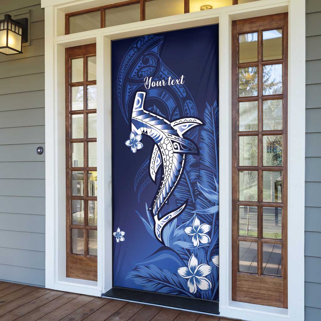 Personalized Hawaiian Maori Hammerhead Shark Door Cover Polu Plumeria LT9 - Polynesian Pride
