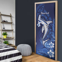 Personalized Hawaiian Maori Hammerhead Shark Door Cover Polu Plumeria LT9 - Polynesian Pride