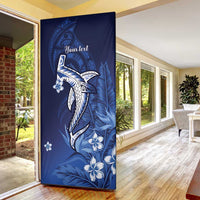 Personalized Hawaiian Maori Hammerhead Shark Door Cover Polu Plumeria LT9 - Polynesian Pride