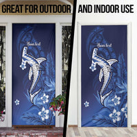 Personalized Hawaiian Maori Hammerhead Shark Door Cover Polu Plumeria LT9 - Polynesian Pride