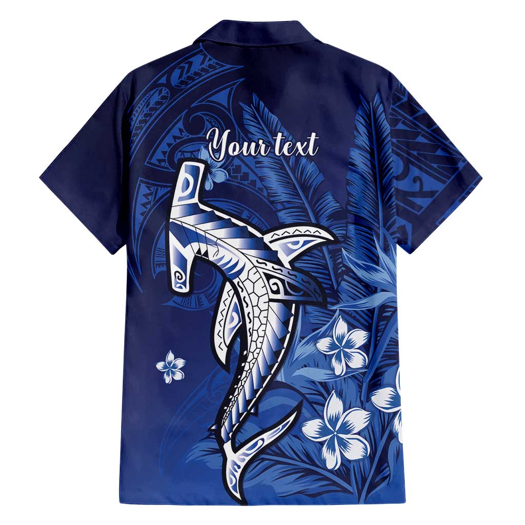 Personalized Hawaiian Maori Hammerhead Shark Family Matching Off The Shoulder Long Sleeve Dress and Hawaiian Shirt Polu Plumeria - Polynesian Pride