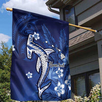 Personalized Hawaiian Maori Hammerhead Shark Garden Flag Polu Plumeria LT9 - Polynesian Pride