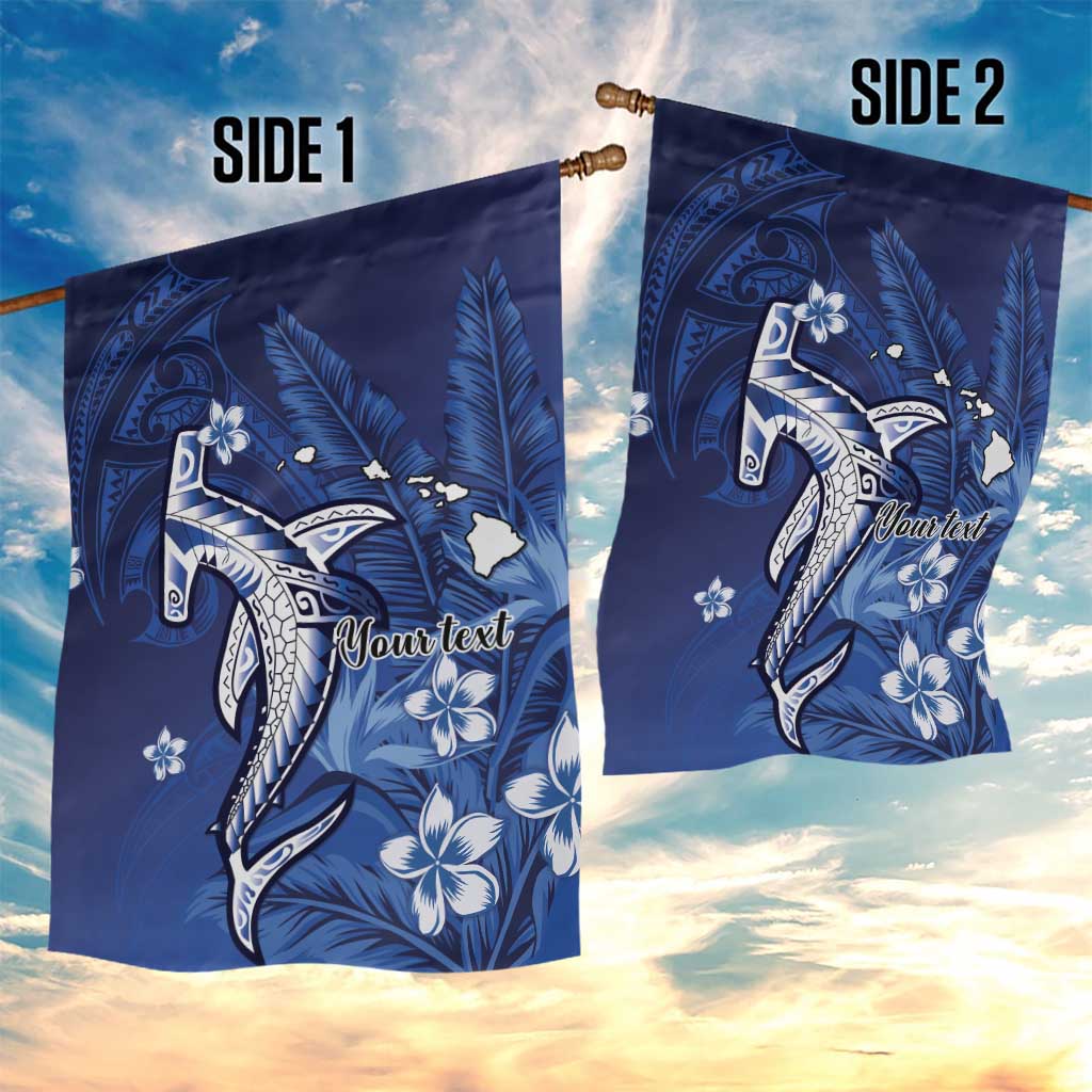 Personalized Hawaiian Maori Hammerhead Shark Garden Flag Polu Plumeria LT9 - Polynesian Pride