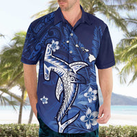 Personalized Hawaiian Maori Hammerhead Shark Hawaiian Shirt Polu Plumeria LT9 - Polynesian Pride