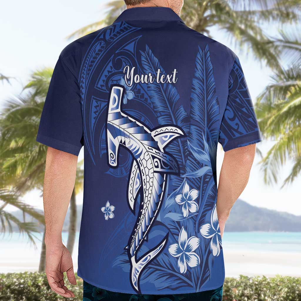 Personalized Hawaiian Maori Hammerhead Shark Hawaiian Shirt Polu Plumeria LT9 - Polynesian Pride