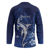 Personalized Hawaiian Maori Hammerhead Shark Hockey Jersey Polu Plumeria LT9 - Polynesian Pride