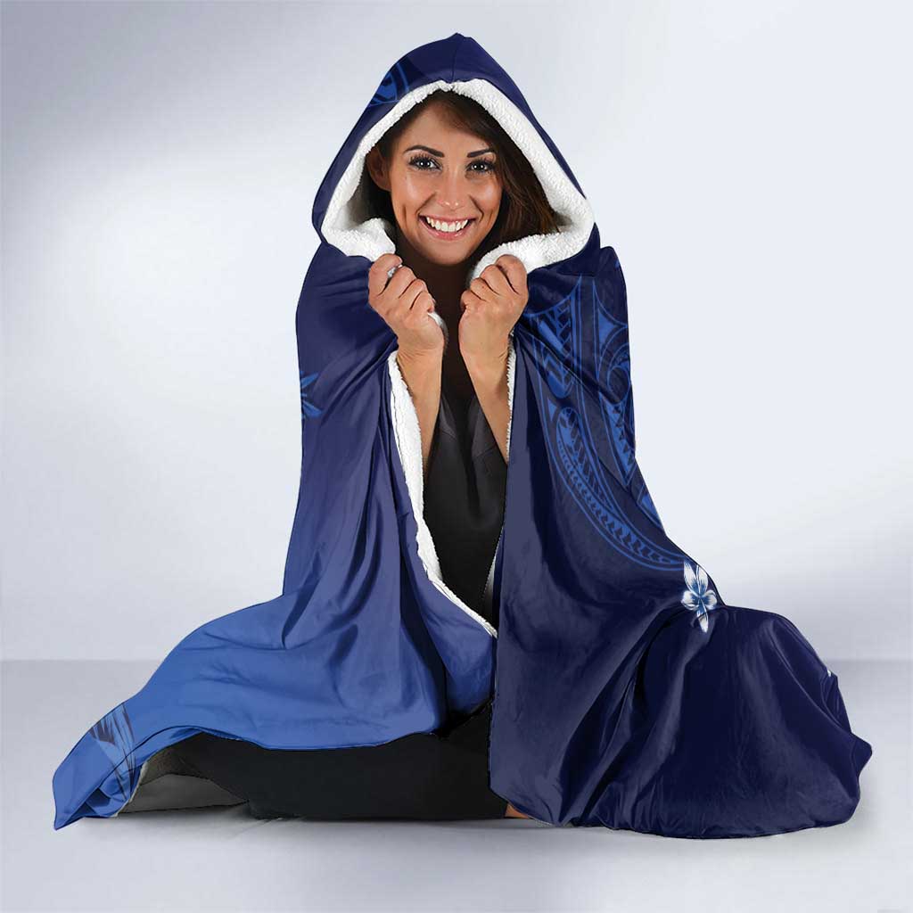 Personalized Hawaiian Maori Hammerhead Shark Hooded Blanket Polu Plumeria LT9 - Polynesian Pride