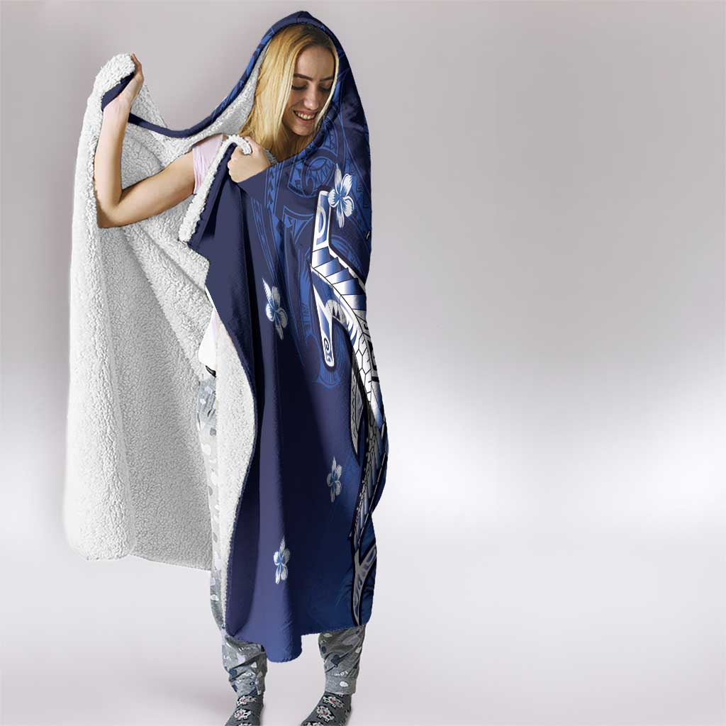 Personalized Hawaiian Maori Hammerhead Shark Hooded Blanket Polu Plumeria LT9 - Polynesian Pride