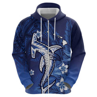 Personalized Hawaiian Maori Hammerhead Shark Hoodie Polu Plumeria - Polynesian Pride