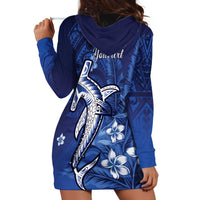 Personalized Hawaiian Maori Hammerhead Shark Hoodie Dress Polu Plumeria LT9 - Polynesian Pride