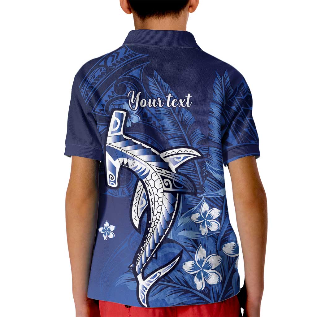 Personalized Hawaiian Maori Hammerhead Shark Kid Polo Shirt Polu Plumeria LT9 - Polynesian Pride