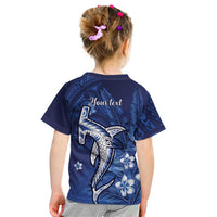 Personalized Hawaiian Maori Hammerhead Shark Kid T Shirt Polu Plumeria LT9 - Polynesian Pride