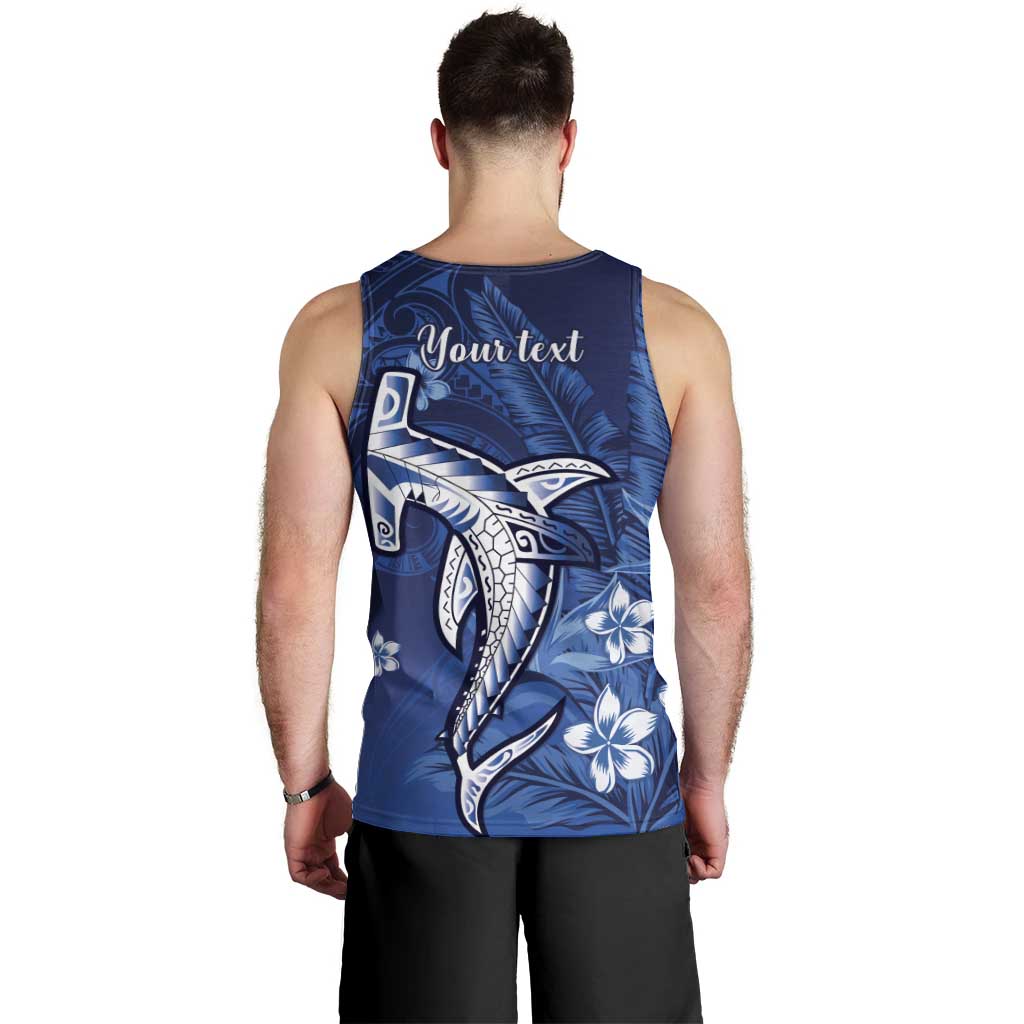 Personalized Hawaiian Maori Hammerhead Shark Men Tank Top Polu Plumeria LT9 - Polynesian Pride