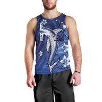 Personalized Hawaiian Maori Hammerhead Shark Men Tank Top Polu Plumeria LT9 - Polynesian Pride