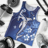 Personalized Hawaiian Maori Hammerhead Shark Men Tank Top Polu Plumeria LT9 - Polynesian Pride