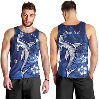 Personalized Hawaiian Maori Hammerhead Shark Men Tank Top Polu Plumeria LT9 - Polynesian Pride