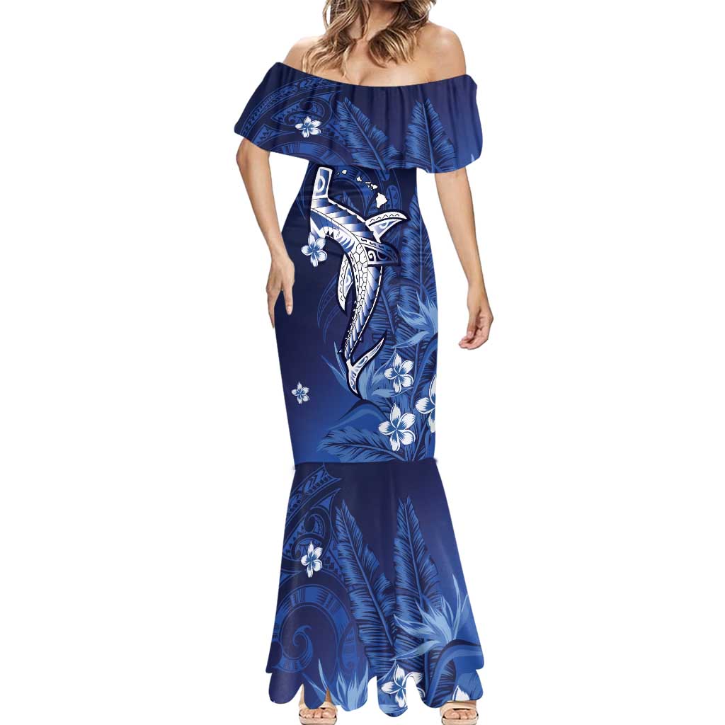 Personalized Hawaiian Maori Hammerhead Shark Mermaid Dress Polu Plumeria LT9 - Polynesian Pride