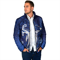 Personalized Hawaiian Maori Hammerhead Shark Padded Jacket Polu Plumeria LT9 - Polynesian Pride