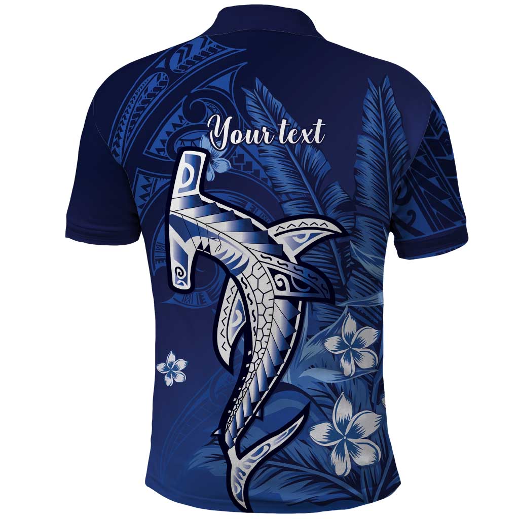 Personalized Hawaiian Maori Hammerhead Shark Polo Shirt Polu Plumeria - Polynesian Pride
